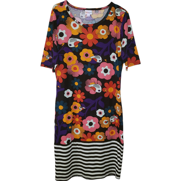 Lularoe Dresses & Skirts - Lularoe Womens Knee Length Dress Birds and Flowers Size Large
